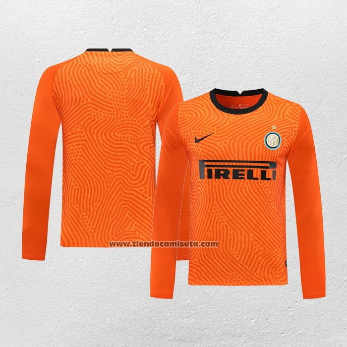 Portero Camiseta Inter Milan Manga Larga 2020-21 Naranja